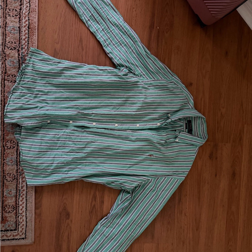 Polo Ralph Lauren Green Striped Casual Shirt